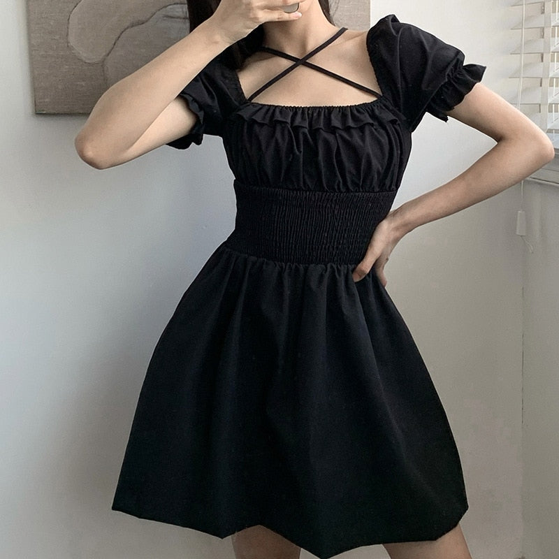 "SHADOW RUFFLE" DRESS