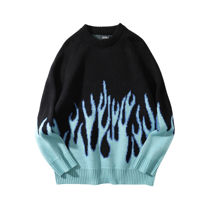 "FLAMING" PULLOVER SWEATER