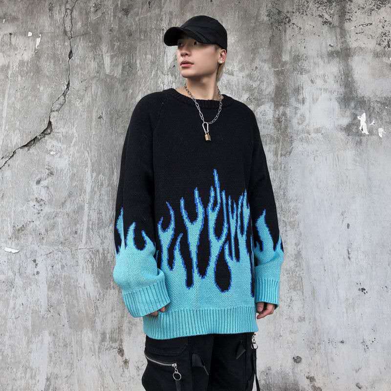 "FLAMING" PULLOVER SWEATER