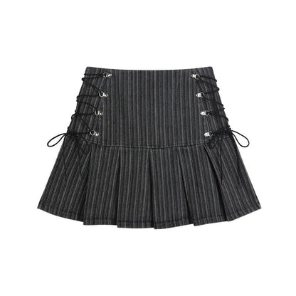 "HILLARY" STRIPED MINI SKIRT