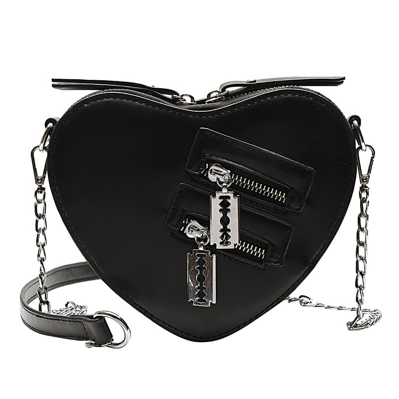 "ZIPPED HEART" CROSSBODY BAG