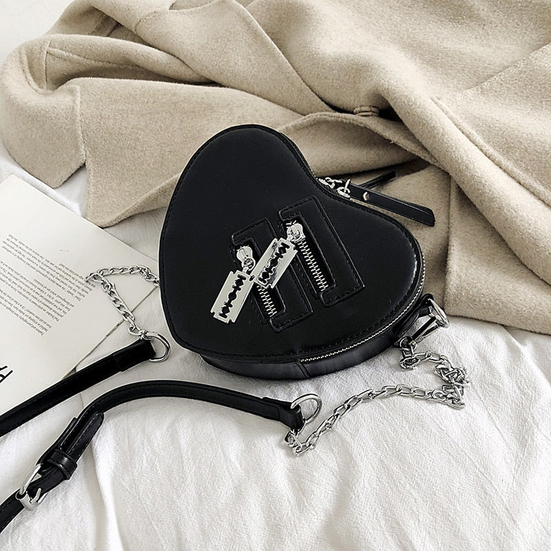 "ZIPPED HEART" CROSSBODY BAG