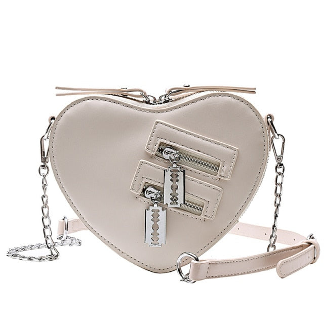 "ZIPPED HEART" CROSSBODY BAG