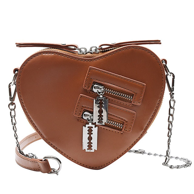 "ZIPPED HEART" CROSSBODY BAG