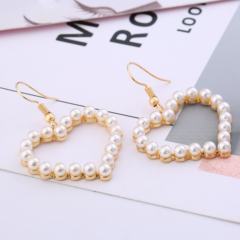 "PEARL HEART" EARRINGS