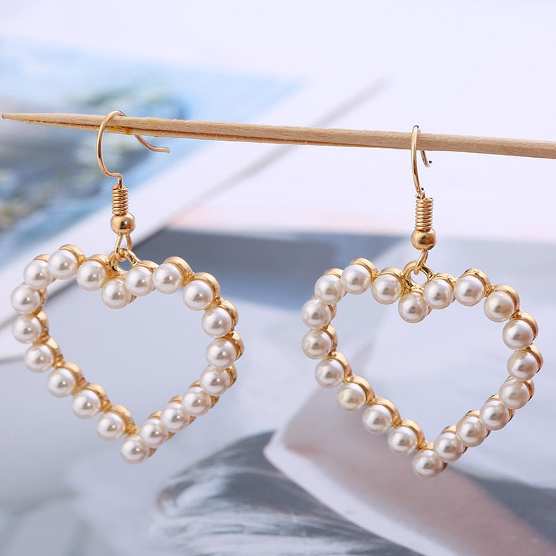 "PEARL HEART" EARRINGS